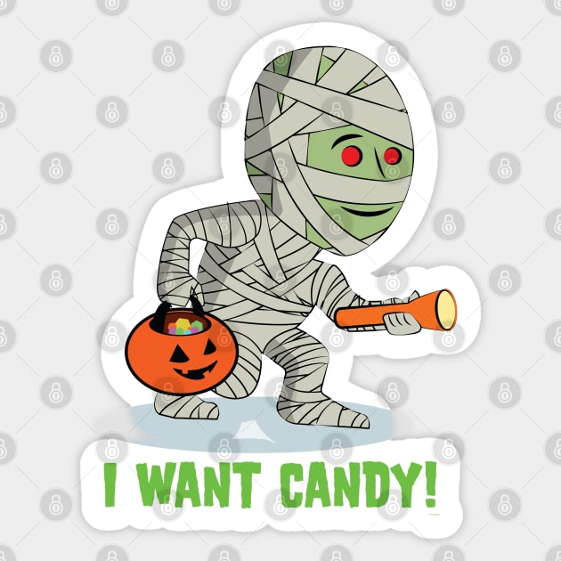 Cute Kid's - The Boo Crew - Cartoon Monsters - Ahmed the Mummy Sticker by Vector Deluxe